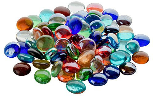 ZIMASI Glasnuggets Buntmix 900 g – Bunte Muggelsteine aus Glas zum Basteln – Glasperlen und Dekosteine für Kinder & Erwachsene – Kreative Glassteine für Dekoideen [ca. 180 Stück, 15–21 mm]