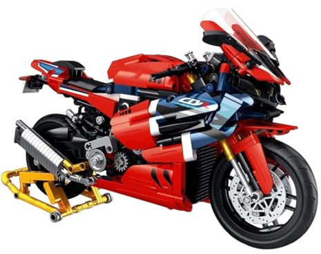 LIKLIKLINK Technik Motorrad Modell für CBR 1000RR, 1017 Teile Klemmbausteine Supermotorrad Schaustück, MOC Sport Motorrad Rennsport Bausteine, Superbike Modellbausatz für Jugendliche und Erwachsene