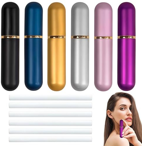 6 Stück Riechstifte für ätherische öle und 6 Stück Aromastick Set, Wick Inhalator Praktisch und Wick Inhalierstift Kompakte Bauweise, Inhalierstift für Die Nase Ldeal Bei Fokus Aufmerksamkeit
