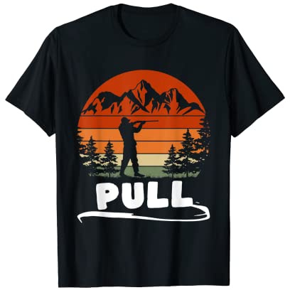 Vintage Retro Pull Tontauben-Schießen T-Shirt