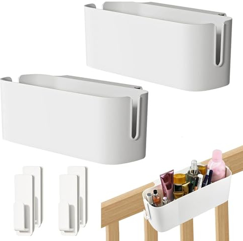 wintfarm Bett Organizer Zum Einhängen,2 Stücke Hängebett Wickeltisch Organizer Aufbewahrungskorb Bettablage Betttasche Aufbewahrungstasche Für Handy Kopfhörer Buch Spielzeug