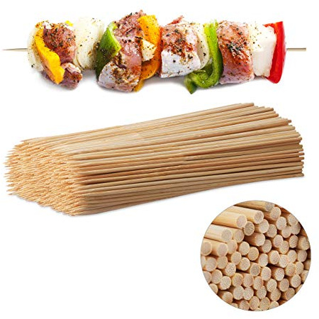 Relaxdays 10023685 Schaschlikspieße Holz, 500er Pack Bambusspieße, Grill, Basteln, Set, Holzspieß 30 cm lang, 4 mm dick, Natur, Hellbraun