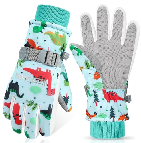 CYCLESPEED Kinder Winddicht Winterhandschuhe Warm Skihandschuhe Wasserdicht für 4-12 Jahre Mädchen Jungen Fahrradhandschuhe Outdoor Snowboarding