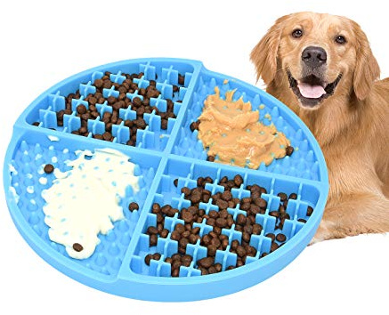 Schleckmatte Hund und Katzen, leckmatte für Hunde, Interaktive Hundepuzzles, Hund Bad Matte, Alternative zum schleckmatte Katze (Blau)
