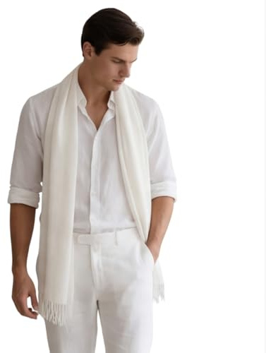 LA FERANI Herren Sommerschal Kaschmir 180x70cm dünn für formelle Anlässe Anzug elegant Stil Klassik Herrenschal Geschenk für Ihn