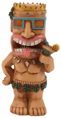 Solar-Statue-Lichter, Harz-Lichtsensor, Warme Beleuchtung, 600 MAh Batterie, LED-Hof, Dekoratives Licht, Solar-Tiki-Statue für Terrasse, Garten, Veranda