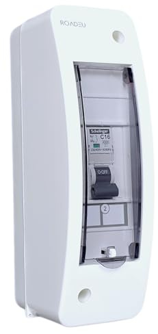 RoadEu - Leitungsschutzschalter, Stromverteiler C16A 1P 230V - Leistungsschalter, Sicherungskasten, Aufputz Verteiler