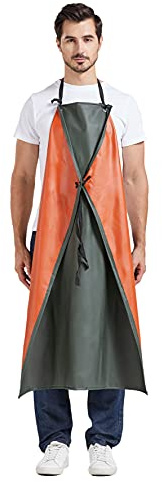Nanxson wasserdicht schürze metzgerschürze fleischerschürze spülschürze | Unisex Herren PVC Ölresistenz Arbeitsschürze für Geschirr spülen,Schlachten,Autowaschen,Gartenarbeit,Lackieren