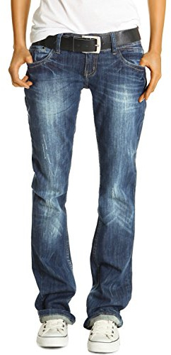 Boyfriend Style Jeans - Relaxed Baggy Fit Hüftjeans - Damen - j137p