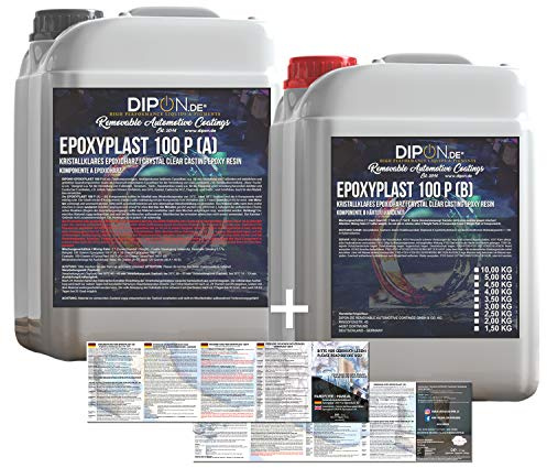 9,0 KG Epoxidharz 2K Epoxi Harz mit Härter Glasklar in Profi Qualität und geruchs- und emissionsarm. Epoxy Gießharz UV Stab. für Schmuck Holz Tisch Aquarium Terra Formenbau GFK Bodenbeschichtung