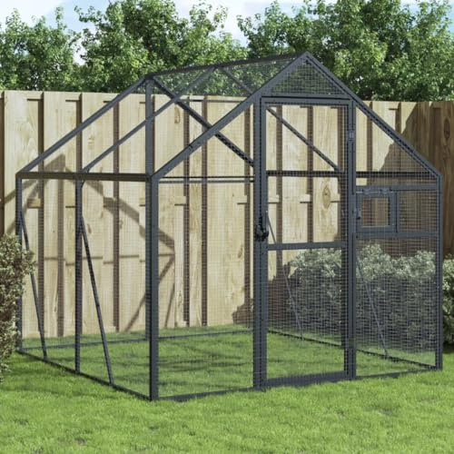 NITCA Vogelvoliere Außen Winterfest Papageienkäfig Groß XXL Alu Voliere Bausatz 1,79x2x1,85 m Vogelkäfig Wellensittiche Abschließbare Tür und Fenster