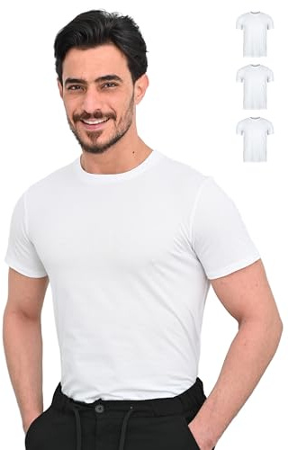 SKIPPER 3er Pack Herren T-Shirts Unterhemd 100% Baumwolle Weiß – Rundhals, atmungsaktiv & formstabil – Slim Fit & bequem S-3XL