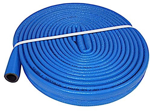 PE-Rohrisolierung Isolierschlauch 10 m Rolle x Ø 22 mm / 6 mm Isolierstärke Blau | Schutzschlauch Heizungsrohr Isolierung mit Schutzhaut | Rohr Dämmung Schlauch Rohrdämmung Warmwasserleitung Heizung