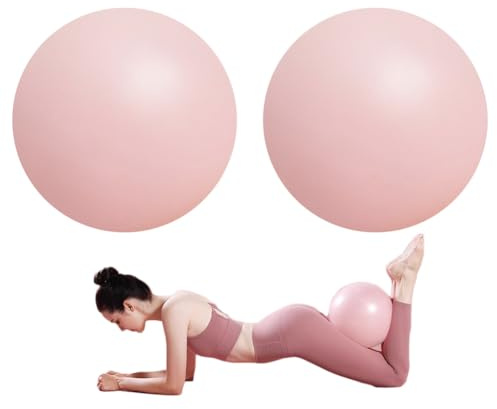 Alsurea 2 Pack Gymnastikbälle, 22-25cm Pilates Barre Mini Yoga Bälle, Anti-Burst Fitness Kleine Bender Bälle für Pilates, Yoga, Kerntraining und Physiotherapie, Verbessert das Gleichgewicht