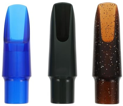 3 Stück Kunststoff Mundstücke für Altsaxophon, Leicht Austauschbar | Standardausführung, Kunststoff, Natürliche Tongebung, Luftdicht, für Altsaxophon, Zubehör im Dreierpack Zufällige Farbe