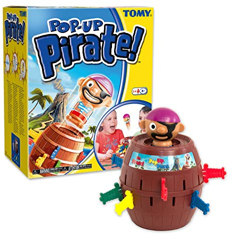 TOMY Offizielles Kinderspiel Pop Up Pirate, Hochwertiges Aktionsspiel für die Familie, Piratenspiel zur Verfeinerung der Geschicklichkeit Ihres Kindes, Popup Spiel