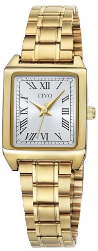 CIVO Klein Damen Uhren Classic: Gold Analog Armbanduhren Wasserdicht für Tägliches Pendeln Büro