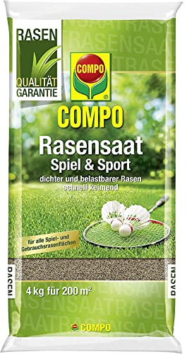 Compo Rasensaat Spiel und Sport, Universelle Rasenmischung, 4 kg, 200 m²