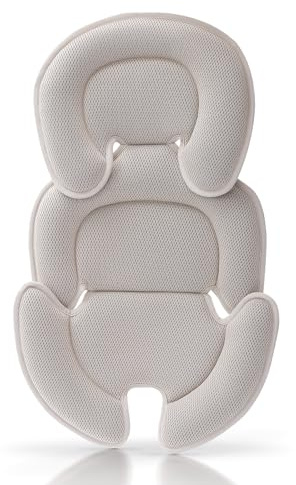 Innokids Säuglings Autositz Einsatz, Neugeborener Kopf-Stützkissen und Körper-Stützkissen für Babys Anzug für Baby-Autositze und Kinderwagen (Beige)