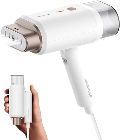 Newbealer Steamer Dampfglätter, 1200W Dampfbügeleisen Reise für Kleidung, 2 Dampfstufen Reisebügeleisen, 20s Schnelles Aufheizen Steam Iron, Klein und Leicht Bügeleisen für Reise und Urlaub, Weiß