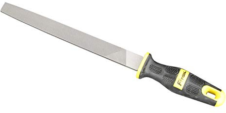 Feile aus T12-Karbonstahl, 20 cm, mittlere Stärke, Härte HRC65, zum Feilen von weichem Metall, Aluminium, Zinn, Kupfer, Hartplastik, Hartholz, komfortabler Griff, hochwertige Metallfeile (flach)