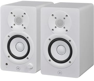 Yamaha HS3 Studiomonitore – 2-Wege Aktivlautsprecher, Paar, Bassreflex 3,5 52W, Hohe Qualität, Flacher Frequenzgang, Fortschrittliche Raumsteuerung, für Musikproduktion, Inhaltserstellung - Weiß