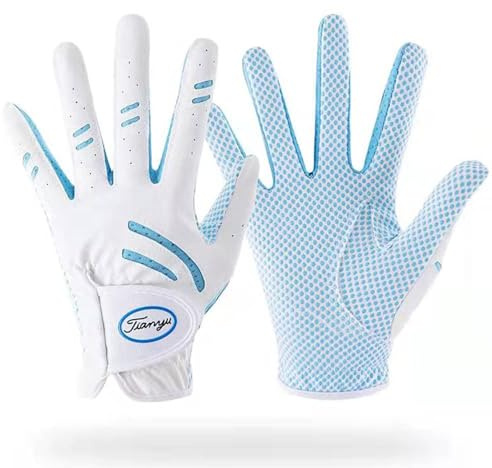 CINGHI LUSSO Kinder Golfhandschuhe, Leder Elastische Stoff Golfhandschuhe für Jungen und Mädchen, Weich, Atmungsaktiv und Verschleißfest, Ein Paar Links und Rechts - S/M/L