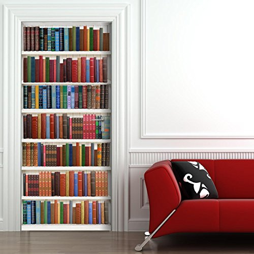 Stickerprofis Türtapete selbstklebend - BÜCHERREGAL - Tapete 3D