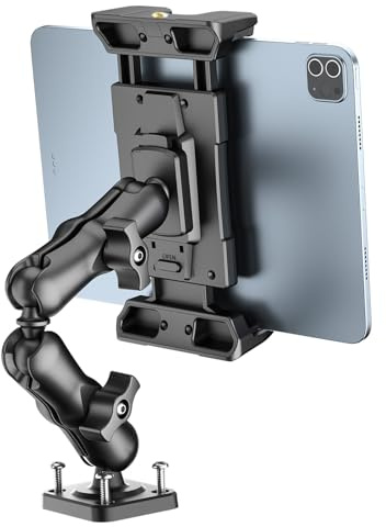 OHLPRO Tablet Halterung Auto, Halterung Auto für iPad 360° Drehbare Verstellbare, Tablet Autohalterung mit 2-Stufigem Schwenkarm, Kompatibel mit 5-13 Zoll iPad, Galaxy Tab, Huawei und mehr