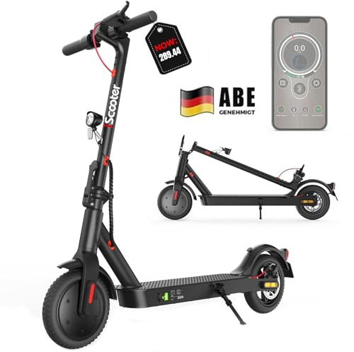 iScooter E Scooter mit Straßenzulassung 30-40 km Reichweite, Duales Bremssystem, 8,5-10 Zoll Elektroroller 20km/h, Elektro Scooter bis 120kg für mittlere und Lange Pendelstrecken