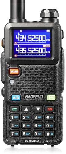 BAOFENG UV-5RM Plus Amateurfunkgerät Multi-Band Walkie Talkie, Wiederaufladbares Handfunkgerät mit Großer Reichweite, Frequenzkopie, Airband, Headset, 2500mAh Batterie