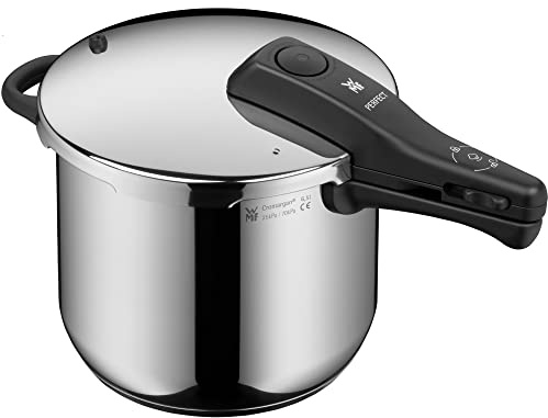 WMF Perfect One Pot Schnellkochtopf Induktion 6,5l, Dampfkochtopf, großes Kochsignal, 2 Kochstufen, abnehmbarer Deckelgriff, Cromargan Edelstahl