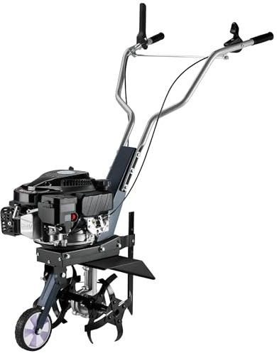 Wiltec Benzin Bodenhacke 36 cm Arbeitsbreite, Gartenhacke mit Motor 144 CCM, Motorhacke 4 Klingen, Bodenfräse mit Antrieb Euro 5, robuste Gartenfräse