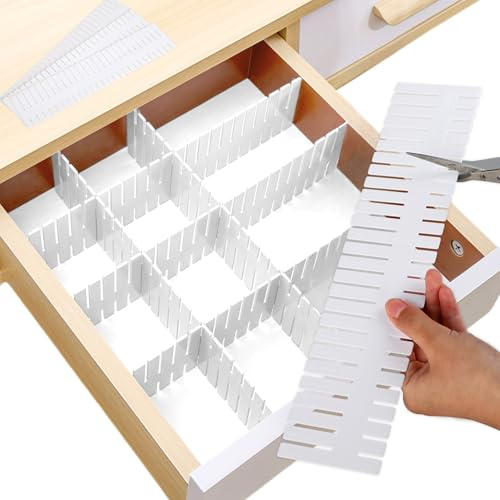 16 Stück Schubladentrenner schubladenteiler verstellbar für Schubladen – Verstellbare schubladen organizer verstellbar zur Aufbewahrung von Unterwäsche, Socken und Schmuck – Organizer für Schubladen.