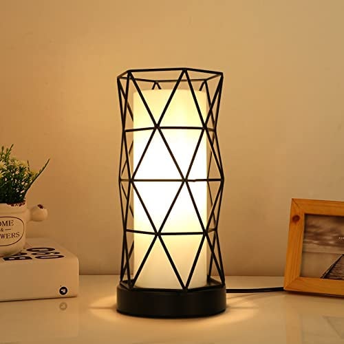Goeco Tischlampe Schwarz 180cm Kabel E27 Vintage Tischleuchte | Nachttischlampe Vintage Nordic Style für Partygeschenk, Schlafzimmer, mit Stecker und Schalter, Fassung E27