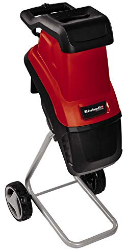 Einhell Elektro-Messerhäcksler GC-KS 2540 (2 Wendemesser aus Spezialstahl, große Trichteröffnung, Motorschutzschalter, Häckselgutfangsack, Transportgriff inkl. Stopfer), Rot