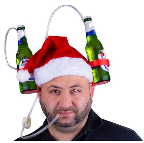 Generisch Trinkhelm, Oktoberfest Bierfest Karneval Weihnachten Wiesn Helm mit Schlauch, für 2 Dosen Bier, Spaßartikel Fußball, lustiger Bierhelm