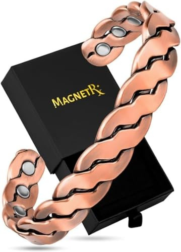 MagnetRX® Reines Kupferarmband Herren – Kupfer Magnetarmband Herren aus reinem Kupfer – Magnetisches Kupferarmbänd Herr̀en – Verstellbarer Kupferarmband Damen Armreif