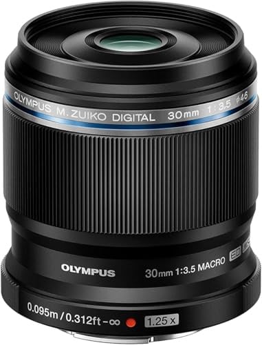Olympus M. Zuiko Digital ED 30mm F3.5 Macro-Objektiv, geeignet für alle MFT-Kameras (Olympus OM-D & PEN Modelle, Panasonic G-Serie), schwarz