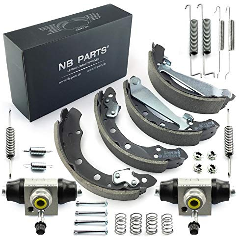 NB PARTS Bremsbacken Satz 200x40 + Zubehör + 2x Radbremszylinder hinten | passend für Audi Seat VW