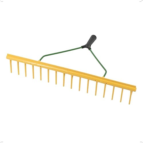 Rechen 65cm mit 16 Zinken & Egalisierkante - Kunststoff Harke | Gartenrechen ohne Stiel für Rasen & Laub - Heurechen zur Bodenbearbeitung & Glättung - Gartengerät & Gartenwerkzeug