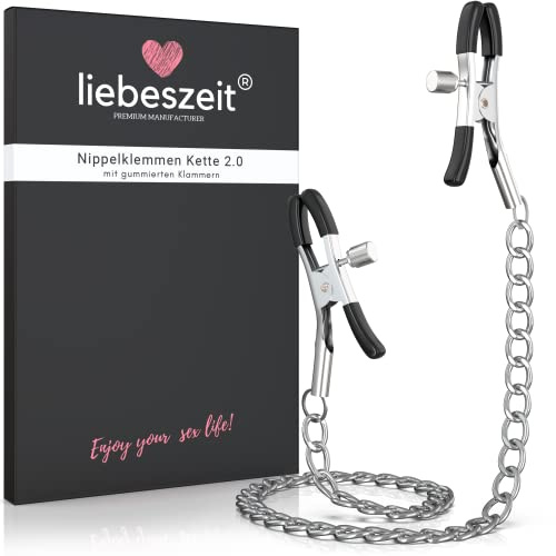 LIEBESZEIT© Nippelklemmen Brustwarzen - NEUHEIT 2026 - Einstellbare Nippel Klemmen Nipple Clamps SM Fetisch Sexspielzeug für die Frau Mann Paare BDSM Toys Sextoys Bondage Sex Spielzeug Set Nippelkette