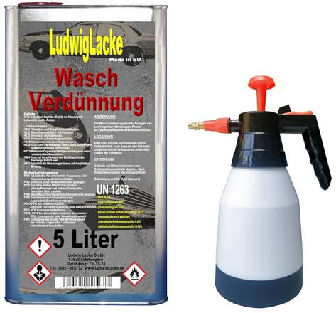 5 Liter Waschverdünnung Verdünnung Wasch Nitroverdünnung & Zerstäuber
