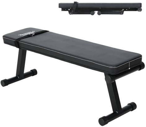 Novonova Flachbank Hantelbank klappbar, Trainingsbank schrägbank Bankdrücken bank sit up bank für zuhause, bis 150kg