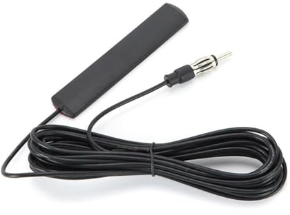 Universelle Autoradioantenne mit DIN Anschluss | Selbstklebende AM FM Antenne mit DIN Stecker für Auto Windschutzscheibe Fahrzeug LKW SUV Autoradio | 1.5 Meter