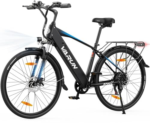 VARUN E Bike, 28 Zoll Ebike Damen Herren mit 48V 499.2 Wh Akku, Bis zu 110 km, 250W 55Nm Motor, 25 km/h, City Elektrofahrräder mit 7-Gang, Tempomat Modus, Pedelec E-Fahrrad für Pendeln, Trekking