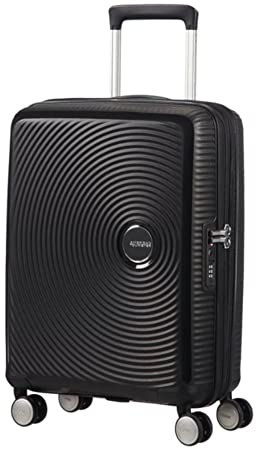 American Tourister Soundbox - Spinner S Erweiterbar Handgepäck, 55 cm, 35.5/41 L, Schwarz (Bass Black)