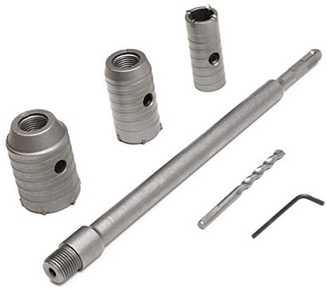 350mm Rundgriff SDS Plus Schaft Betonwandbohrer Lochsägenschneider Betonzement Steinwandbohrer mit 30/40/50 mm Aufweitung （Silber）