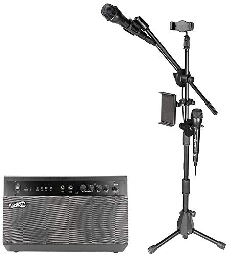 RockJam Premium Performer 100-Watt-Bluetooth-Karaoke-Maschine & PA-System mit zwei Karaoke-Mikrofonen