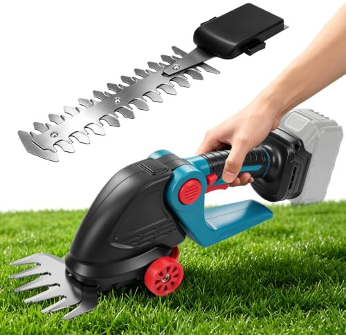 Kistrba 2-IN-1 Heckenschere und Grasschere für Makita 18V Akku, Ohne Akku | 200W Bürstenbehafteter Motor, 18000 U/min, 24 cm Strauchschere & 12.5 cm Grasschere, 0-180° Verstellbarer Winkel